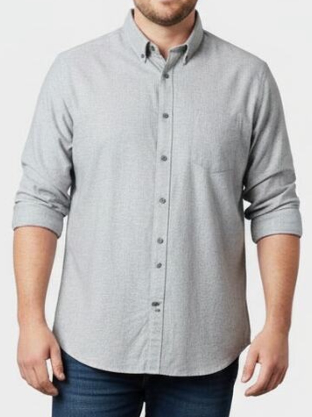 UNTUCKit - Men's Sherwood Flannel Button-down Shirt. XXL. Light gray